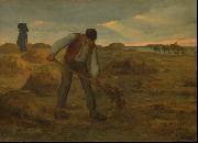 Jean-Franc Millet Peasand spreading manure oil on canvas